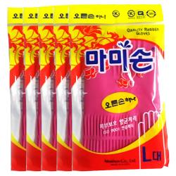 마미손 고무장갑 오른손하나, 핑크, 5개