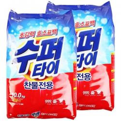 수퍼타이 찬물전용 분말세제, 10kg, 2개