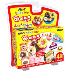 아모스 8000 아이도우 도너츠 만들기 점토세트, 혼합 색상(1세트), 160g