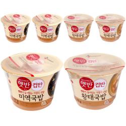 CJ제일제당 컵반 미역국밥 167g x 3p + 황태국밥 170g x 3p, 1세트