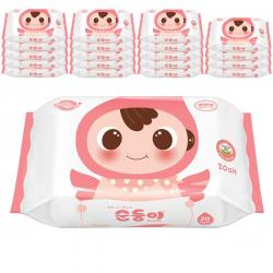 순둥이 베이직 무향 엠보싱 휴대용 아기 물티슈 리필형 20매 20팩