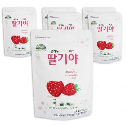 오가닉스토리 유기농 베이비퍼프 딸기야, 딸기맛, 6개입