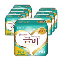 금비 프리미엄 와이드매직 실속형 기저귀 남녀성인공용 대형, 10매입, 8팩