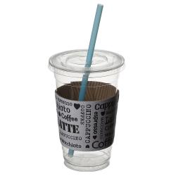 커피촌 92파이 Pet컵 470ml + 평뚜껑 + 화이트라떼 홀더 + 혼합빨대 4종 세트 100세트