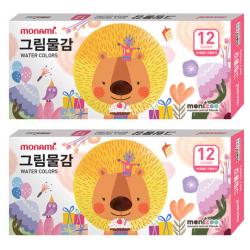 모나미 모니주 그림물감 12색 여 2p 6ml