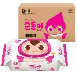 순둥이 베이직 유아물티슈 캡형 80매 10개