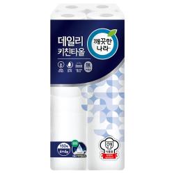 깨끗한나라 데일리 천연펄프 식품용 키친타올 150매 8롤 1팩