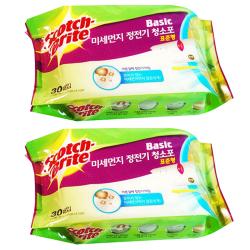 스카치브라이트 베이직 미세먼지 정전기 청소포 30p 2개