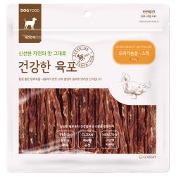 굿데이 건강한육포 반려견간식 대용량 300g 오리가슴살 스틱 1개