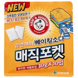 유한양행 암앤해머 베이킹소다 매직포켓 탈취제 본품 30g 10개입