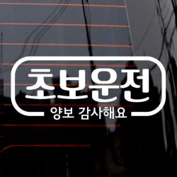 제제데코 자동차 스티커 심플라인 초보운전 화이트 1개