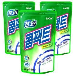 참그린 콤팩트 주방세제 리필형 500g 3개