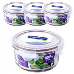 글라스락 퍼플에디션 원형 밀폐용기세트 1세트 400ml 4p