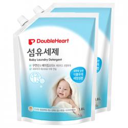 더블하트 유아 섬유세제 리필형 1.8L, 2개
