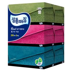 잘풀리는집 리얼실키 천연펄프 미용티슈 6개입 1팩