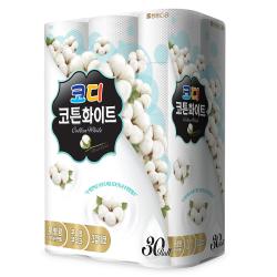 코디 코튼화이트 천연펄프 3겹 화장지 30 M 30개입 1개
