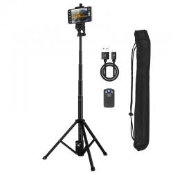 Into 고강도 2in1 블루투스 삼각대 셀카봉 134cm Vct 88 Vct 88 블랙 
