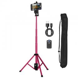 Into 고강도 2in1 블루투스 삼각대 셀카봉 134cm Vct 88 Vct 88 핑크 