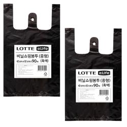 롯데이라이프 비닐봉투 흑색 중 42 X 52 Cm 90매 X 2개