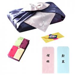 팔복상회 전통공예품 현금 예단 세트 바이올렛 전통 기념품 전통결혼 혼례품 예단봉투, 신부(예단) 4색함 / 예단보 황금색 추가 / 예단 서식지 추가