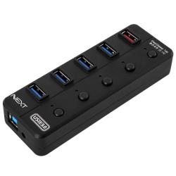 USB3.0 4포트+충전 1포트 유전원허브 /NEXT-UH305, 단일색상