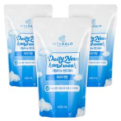비타할로 데일리뉴 핸드워시 파우더향 리필 450ml 3개