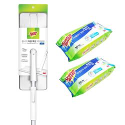 스카치브라이트 올터치 더블액션 막대걸레 대형 + 미세먼지 정전기청소포 대형 30p X 2 1세트
