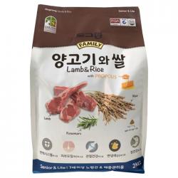 도그랑 시니어 양고기와 쌀 훼미리 건식사료, 양, 2kg