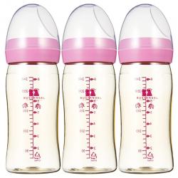 비지엔젤 소프트 모유촉감 PPSU 노꼭지 젖병 240ml 트리플팩, 핑크, 3개