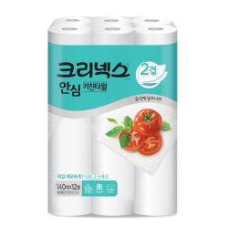 크리넥스 천연펄프 클래식 안심 키친타올 140매 12롤 1개