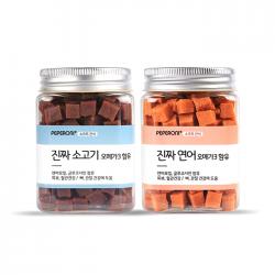 페페로니 반려견간식 오메가3 져키 연어 180g + 소고기 180g, 1세트