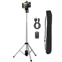 셀루미 고강도 2in1 블루투스 삼각대 셀카봉 134cm 실버, SEL-VCT88