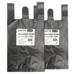 롯데이라이프 비닐봉투 흑색 2개 특대 55 X 70 Cm 100매 X 2개