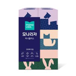 모나리자 미니플러스 미용티슈 250매, 12개입, 1개