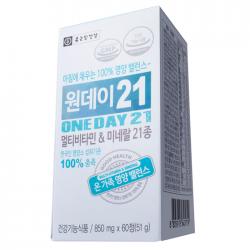 종근당건강 원데이21 멀티비타민 And 미네랄 60정 1개
