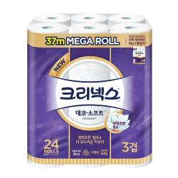 크리넥스 3겹 데코 And 소프트 화장지 37m 24개입 1개