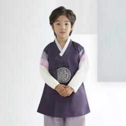 금동이 남아용 보라 봉황보 한복 세트 AM120 + 복주머니