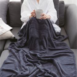 코멧 홈 극세사 담요 차콜 그레이