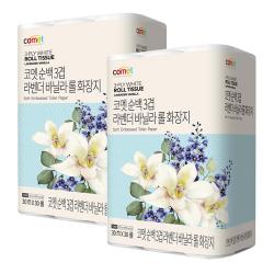 코멧 순백 3겹 라벤더 바닐라 롤화장지 30m 30롤 2팩