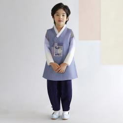 금동이아가한복 남아용 하늘꽃보 한복 + 복주머니 세트 Am148