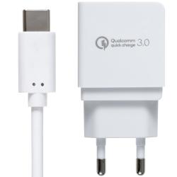 쿠팡 브랜드 - 퀄컴 공식인증 QC3.0 고속충전기 + C타입케이블 1.2m 세트, 화이트
