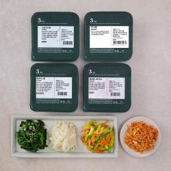 집반찬연구소 비빔밥용 사색나물 애호박나물110g + 시금치나물 90g + 매콤 콩나물무침 90g + 무나물 100g, 1세트