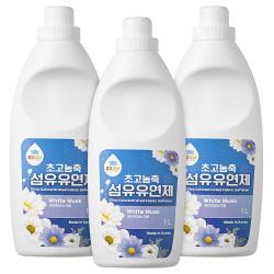줌 엑스퍼트 화이트머스크향 초고농축 섬유유연제 1l 3개