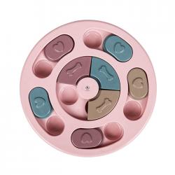 딩동펫 반려동물 지능개발 퍼즐간식토이 Iq 장난감 라운드 지름 23cm X 높이 2.5cm 핑크 1개