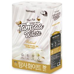 탐사 화이트 천연펄프 3겹 롤화장지 30m 30롤 1개
