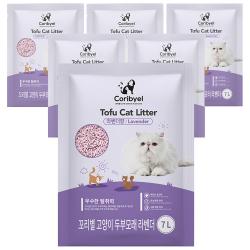 쿠팡 브랜드 꼬리별 프리미엄 고양이 두부모래 7l 6개 라벤더향
