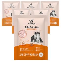 쿠팡 브랜드 꼬리별 프리미엄 고양이 두부모래 복숭아 6개 복숭아향