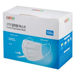 코멧 일회용 마스크 100개입 1개 화이트