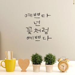캘리그라피 포인트스티커 예쁘다 넌 꽃처럼 진회