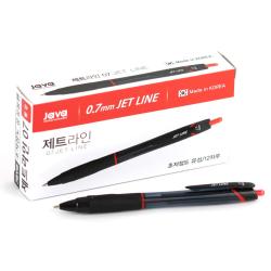 자바펜 0.7mm 제트라인 펜 레드 12개입
